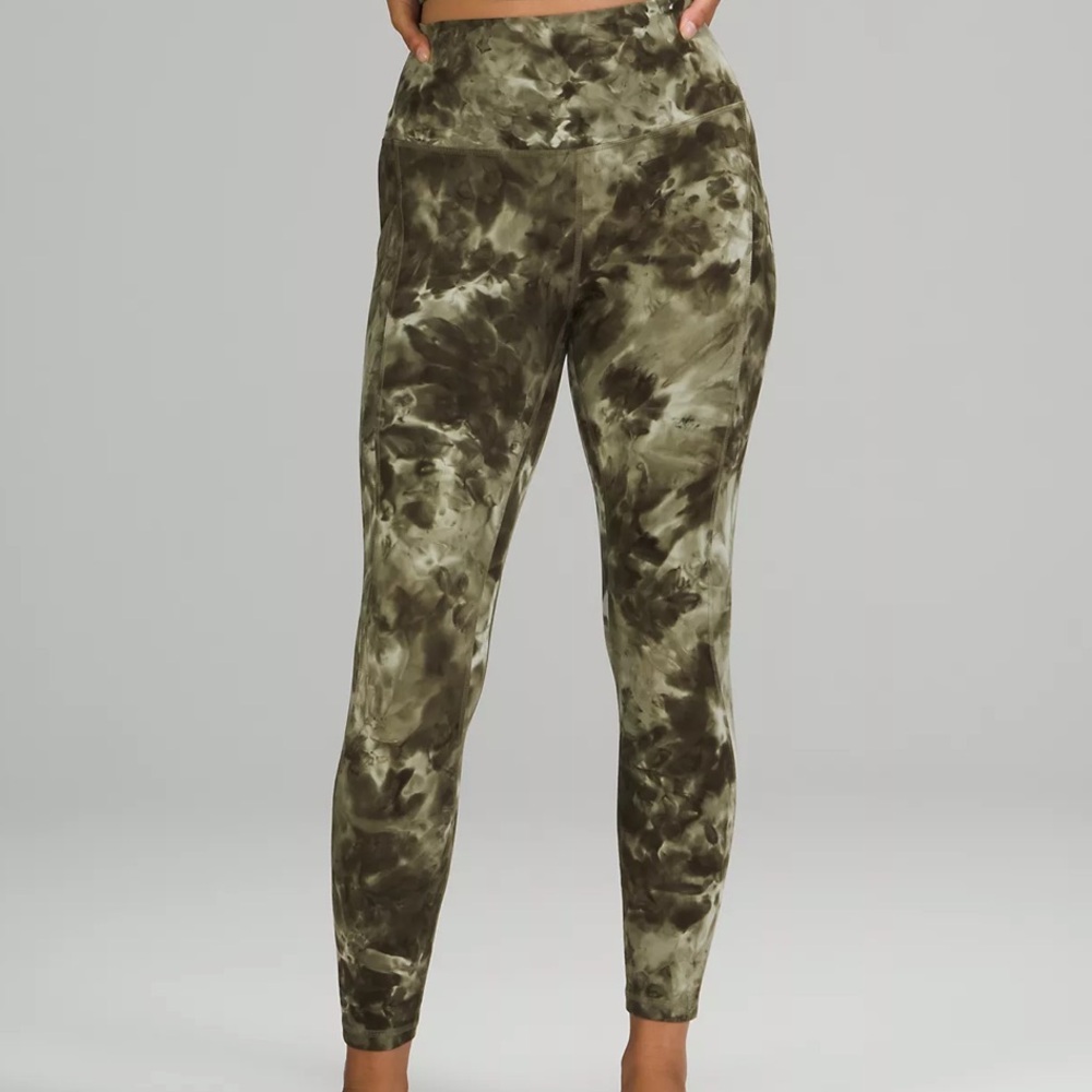 lululemon athletica Green Tie-Dye Leggings with pockets